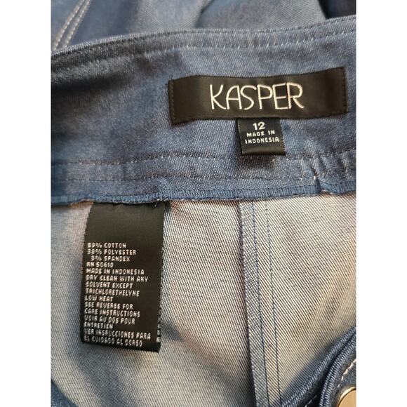 KASPER PANT SUIT Jacket sz 16/Pant sz12 INSEAM 28'/Stetch Denium NWT - Picture 8 of 16
